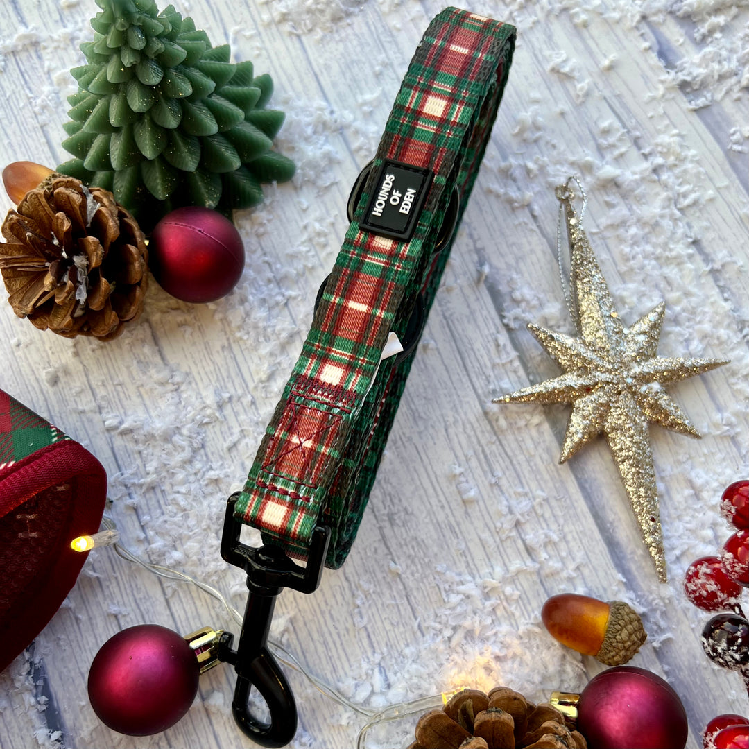 Tartan Me Up - Arnés para perros con diseño de tartán rojo y crema