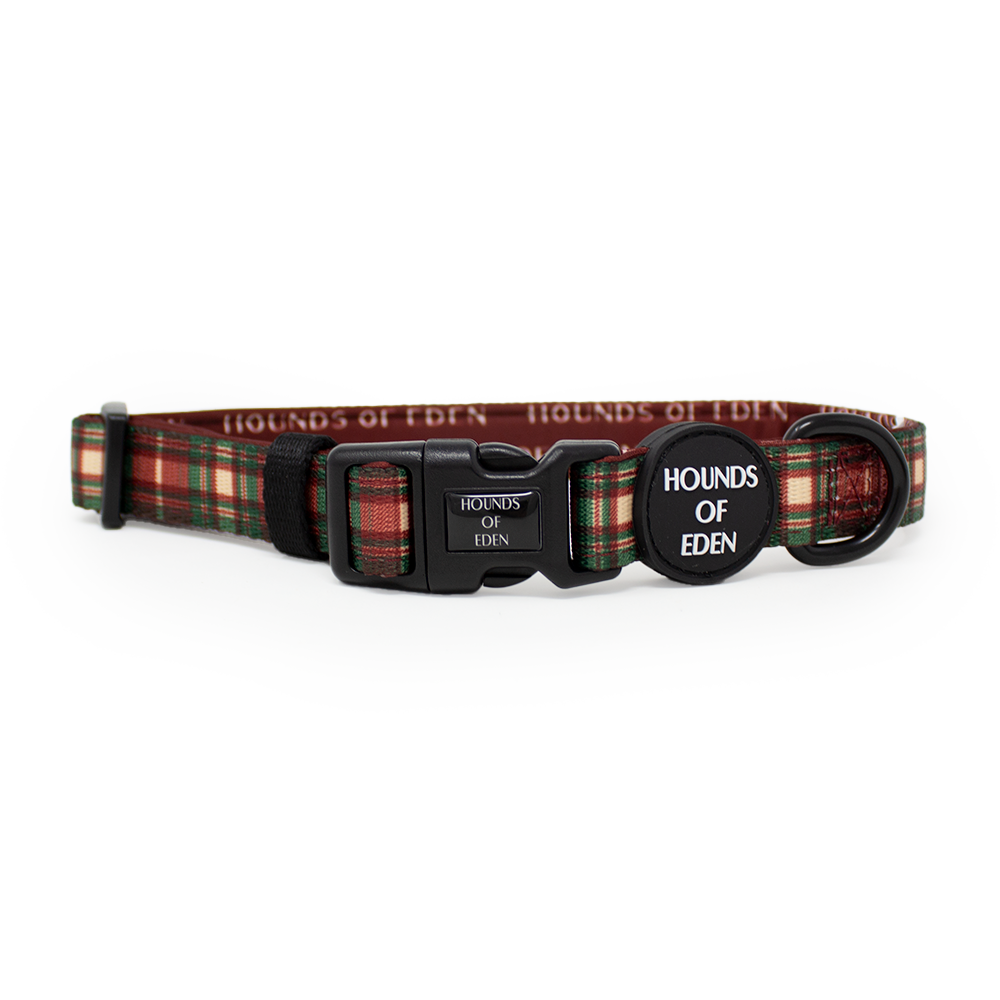 Tartan Me Up - Arnés para perros con diseño de tartán rojo y crema