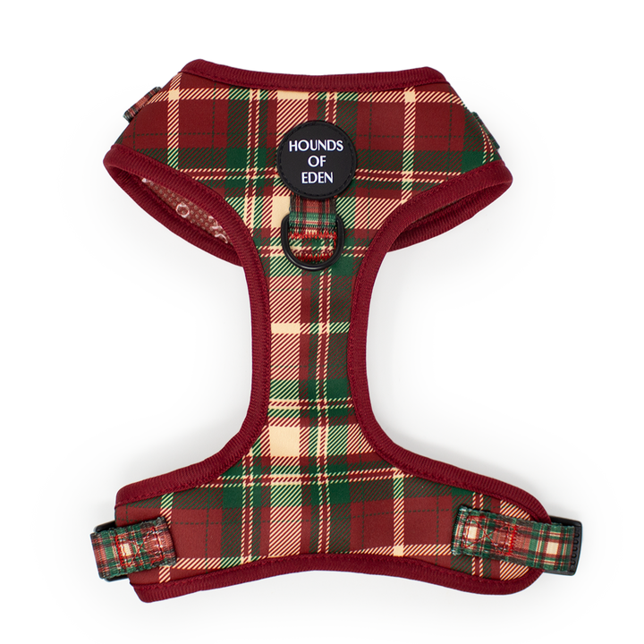 Tartan Me Up - Arnés para perros con diseño de tartán rojo y crema