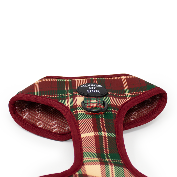 Tartan Me Up - Arnés para perros con diseño de tartán rojo y crema
