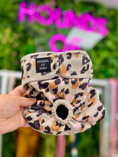 Sage Leopard Design Dog Season Hygiene Panties