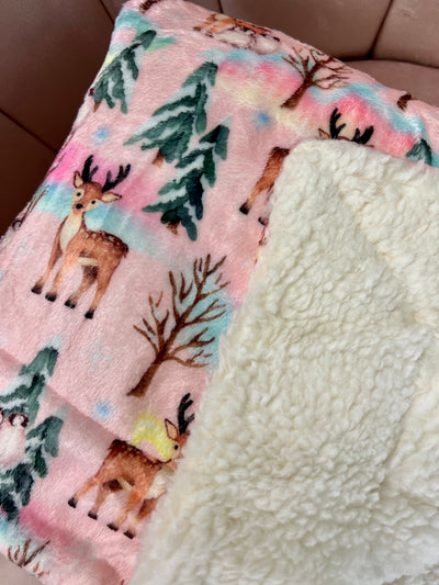 Aurora Nights - Pink Penguin Snuggle Blanket