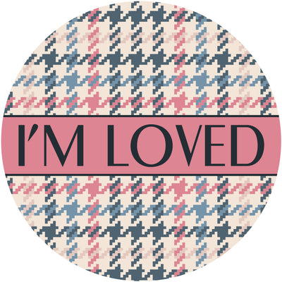 Pink Houndstooth Pet Tag