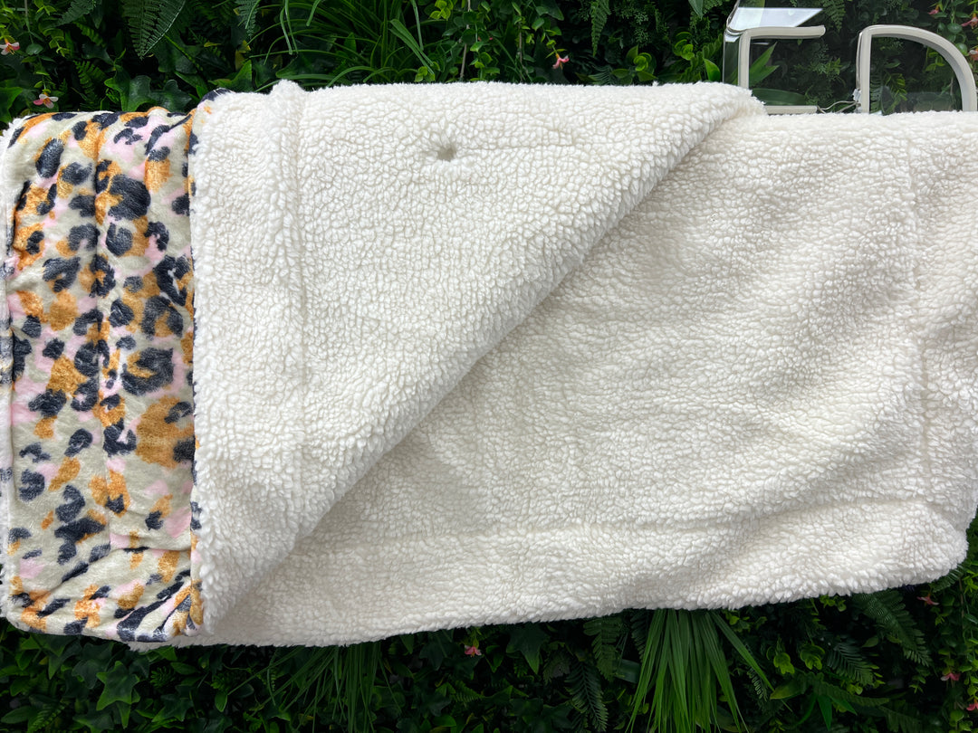 OUTLET - Sage Leopard Snuggle Blanket