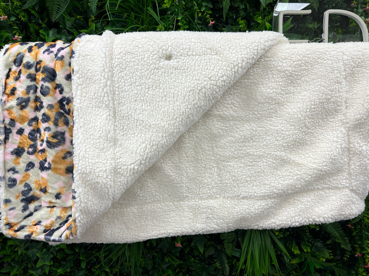 OUTLET - Sage Leopard Snuggle Blanket