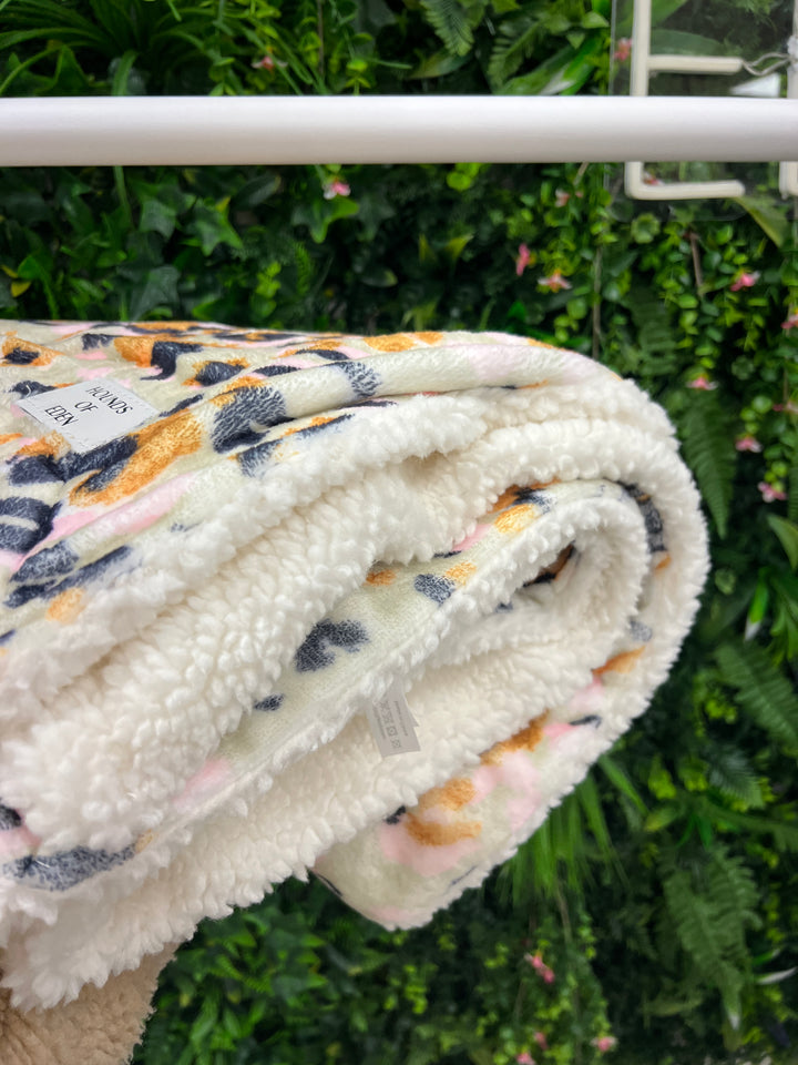 OUTLET - Sage Leopard Snuggle Blanket