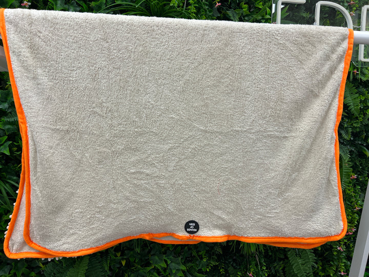 OUTLET - Beige/Orange Dog Towel with Bag