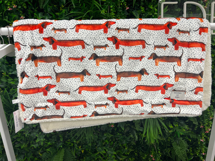 OUTLET- Sizzlin’ Sausages dog Snuggle Blanket