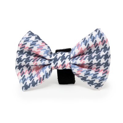 Pink Houndstooth Design Dog Bow Tie
