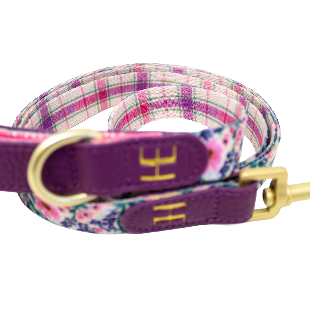 Patchy’s Plum Petals - Dog Collar + ID Tag Holder