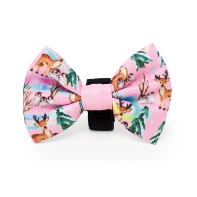 Aurora Nights - Pink Penguin Design Dog Bow Tie