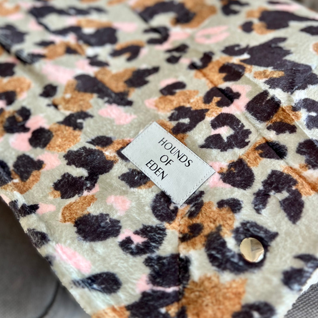 Sage Leopard Snuggle Blanket- with Poppers