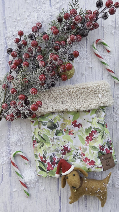 Winter Spruce & Berries Dog Snood