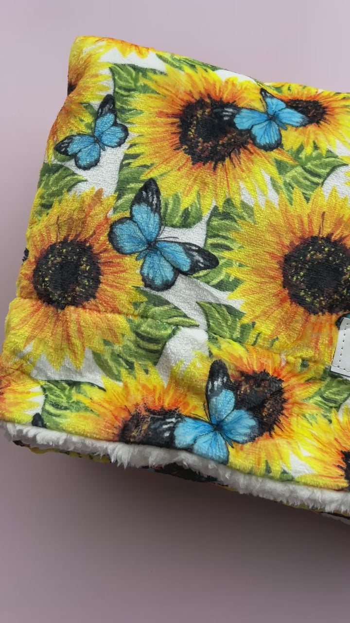 Sunflower Flutter Dog Snuggle Blanket