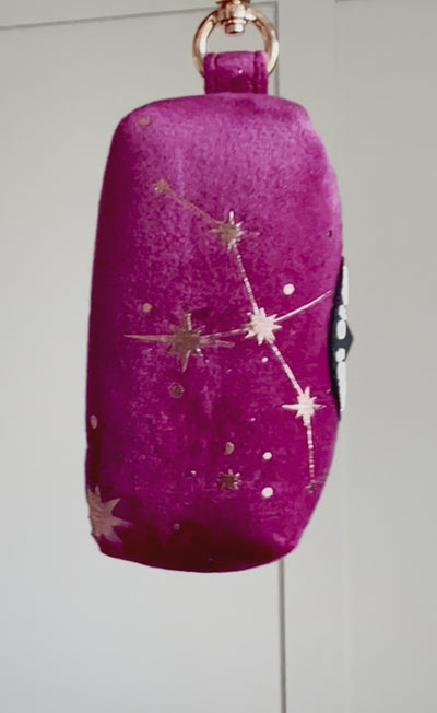 Magenta Sky Velvet Poop Bag Holder
