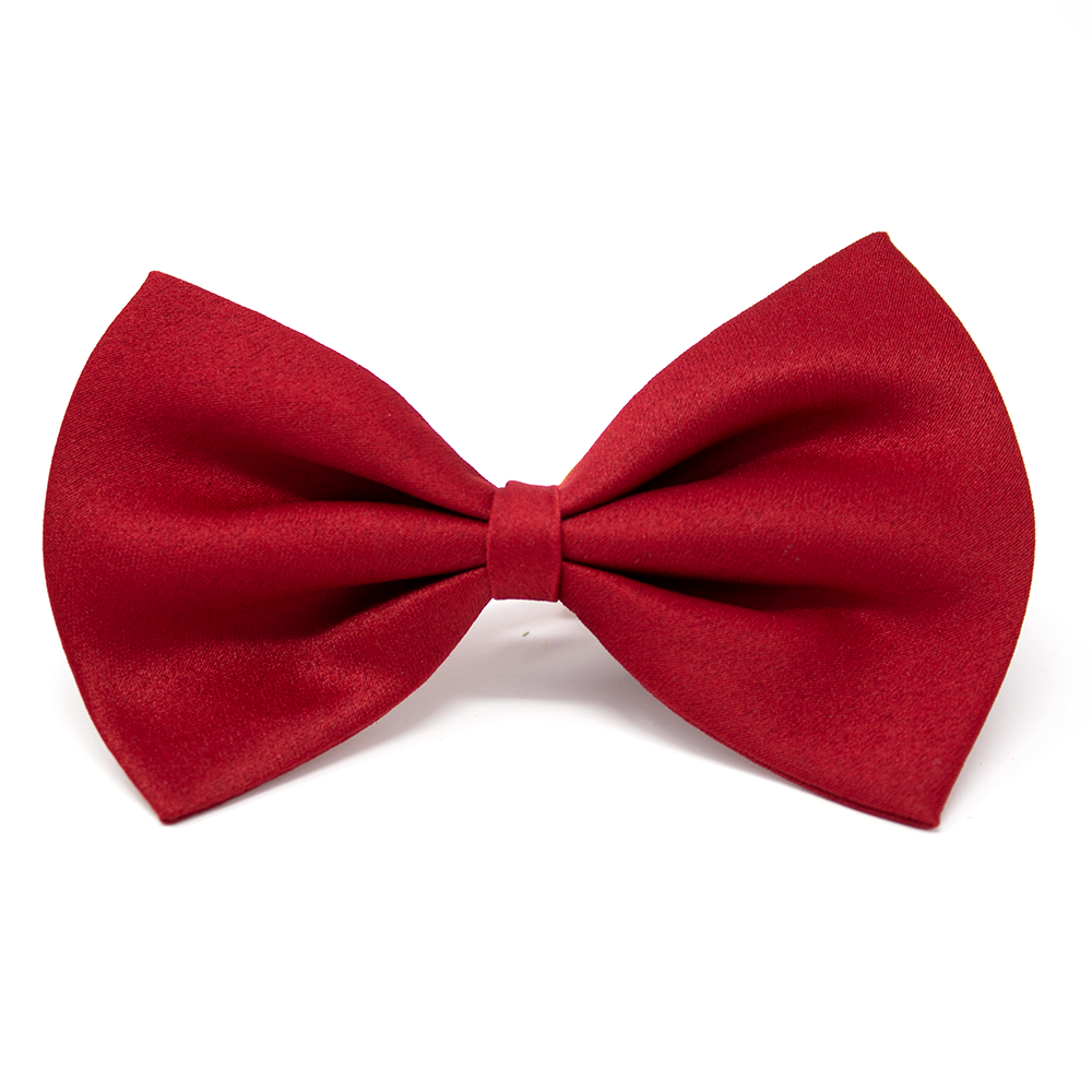 Claret Satin Dog Bow Tie
