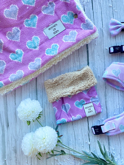 Don’t Go Barking My Heart - Pink and Teal Hearts Dog Harness