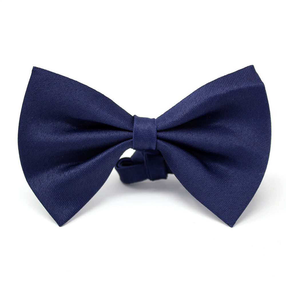 Blue Blue Satin Dog Bow Tie