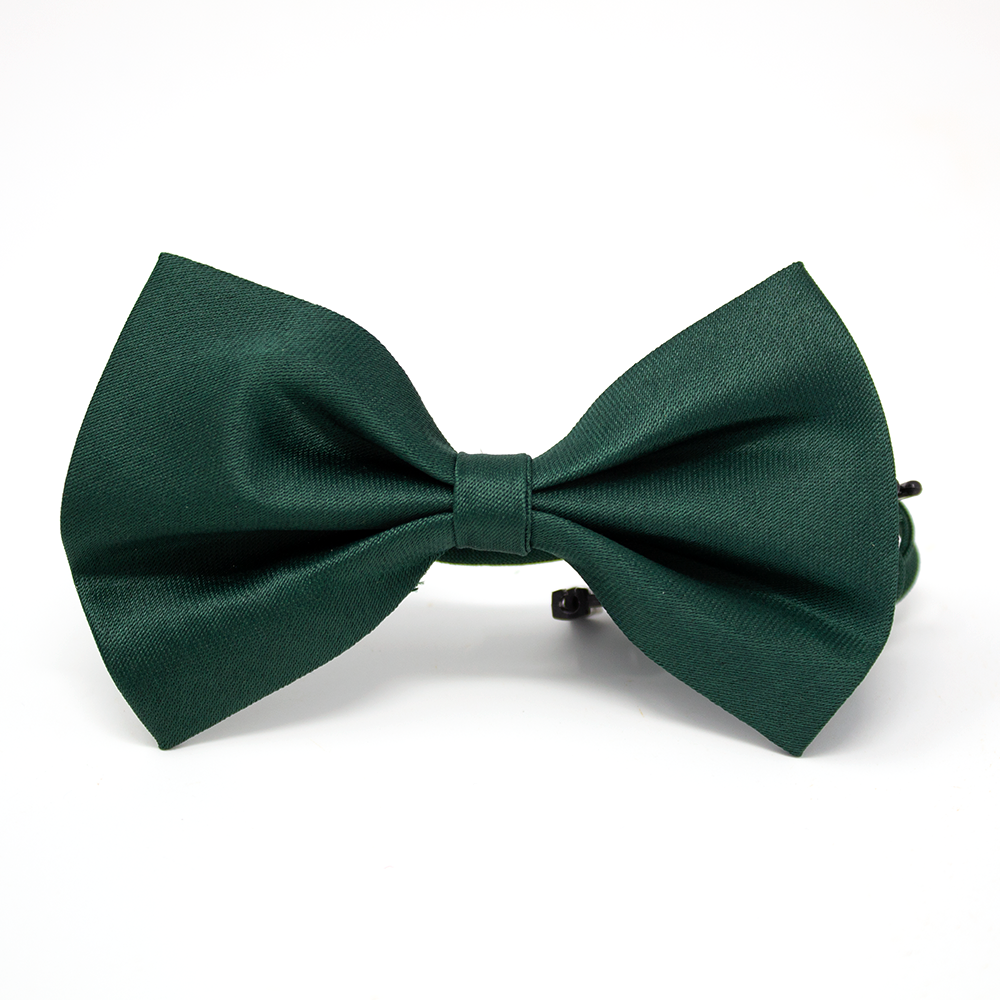 Olive Green Satin Dog Bow Tie