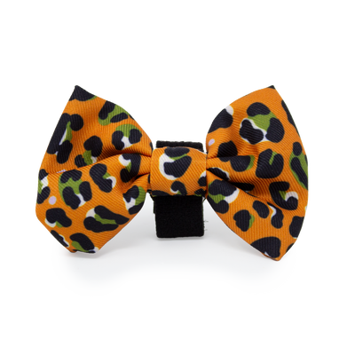 Orange Leopard Design Dog Bow Tie