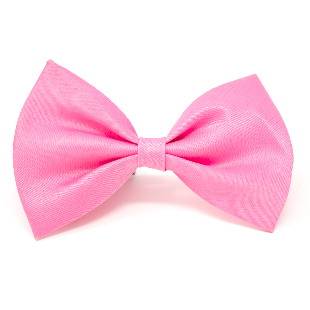 Pink Satin Dog Bow Tie