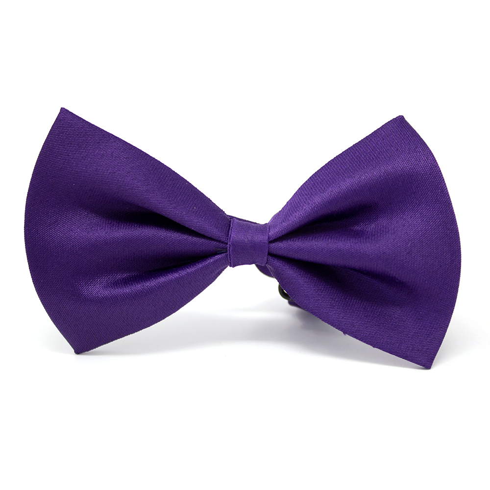 Purple Satin Dog Bow Tie