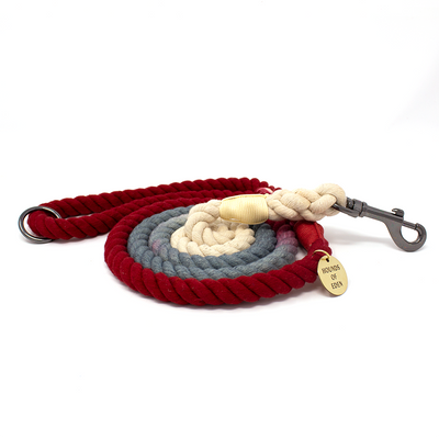 Ombre Red & Grey Cotton Rope Lead