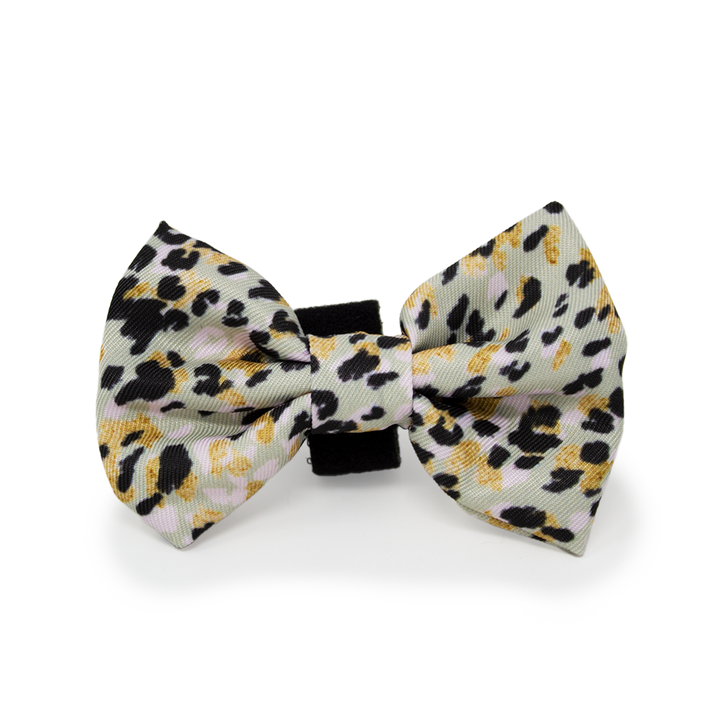 Sage Leopard Design Dog Bow Tie