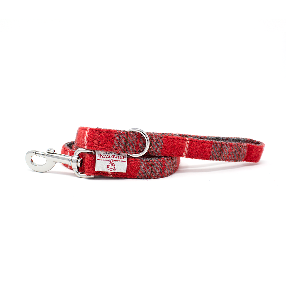 'Sammi' - Red & Grey Check Dog Harness