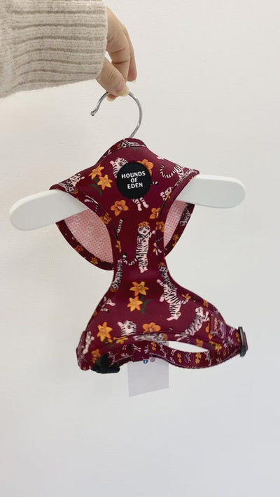 'Tiger Lily' - Magenta Pink Tiger Pattern Dog Harness