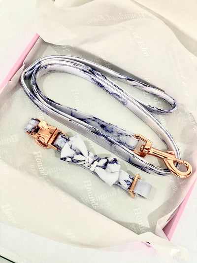 Arabella Marble Dog Collar - Rose Gold