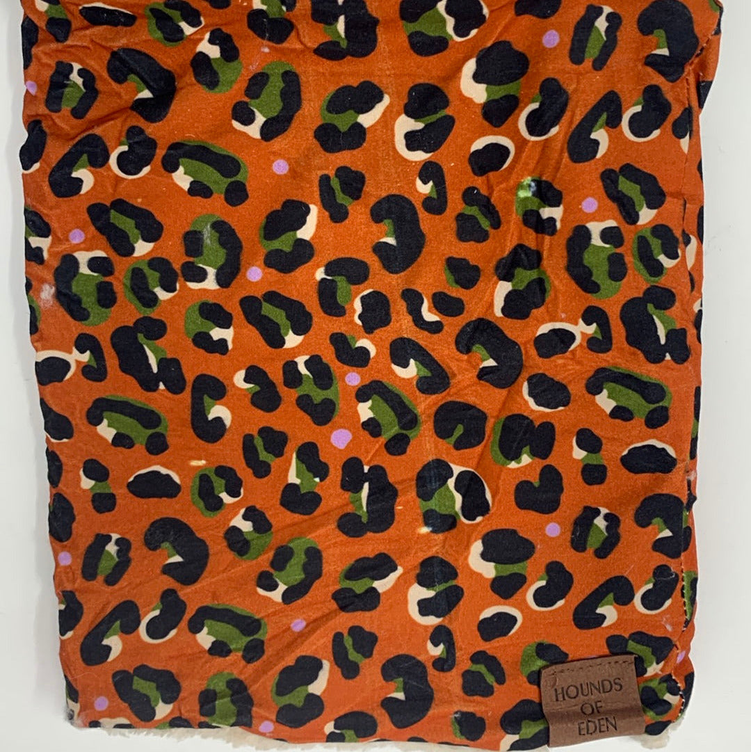 OUTLET-LARGE BURNT ORANGE LEOPARD DOG SNOOD-0105