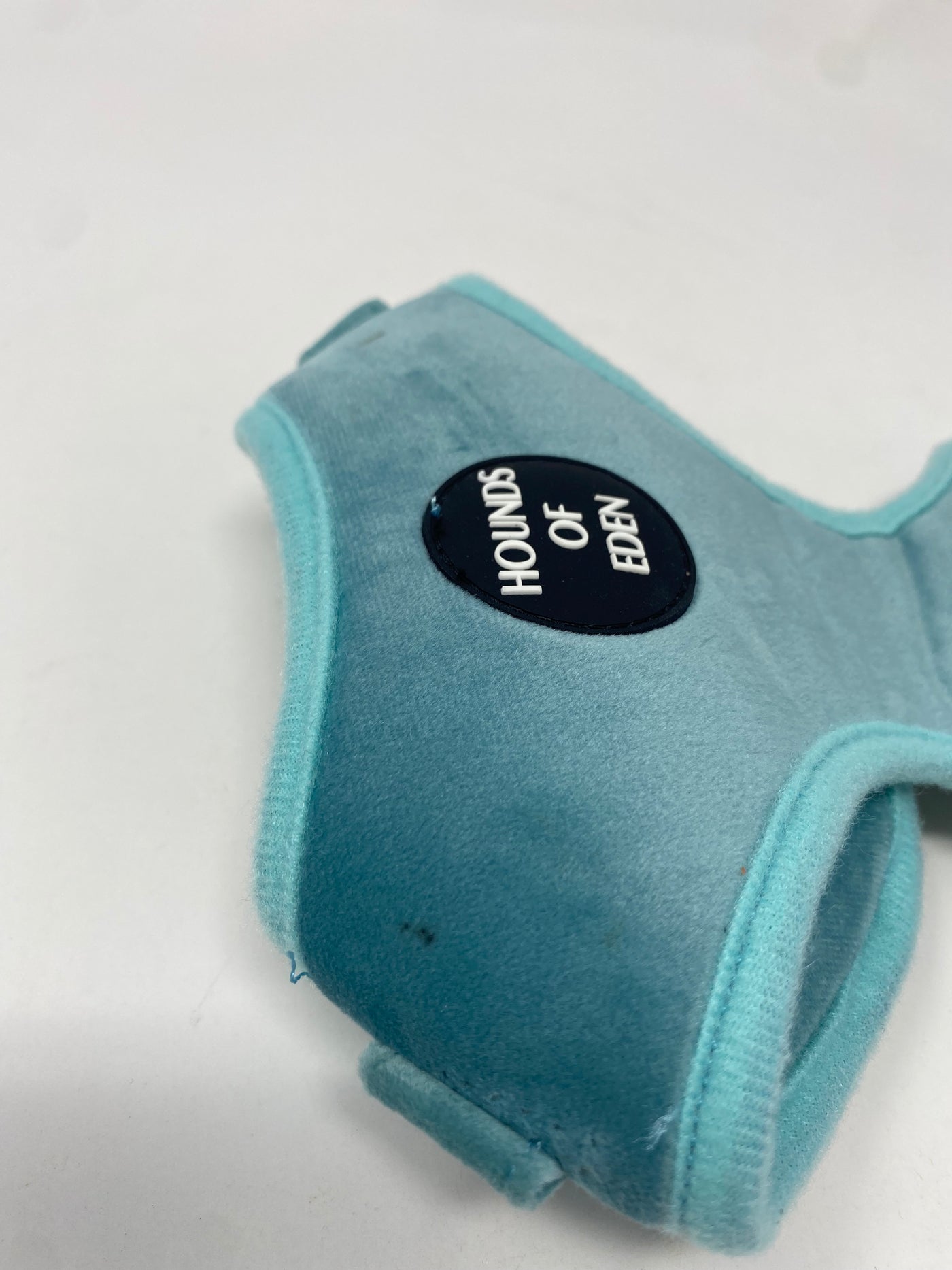 Outlet - XS TIFFANY'S - LIGHT TEAL VELVET DOG HARNESS WITH SILVER METAL HARDWARE - 0040
