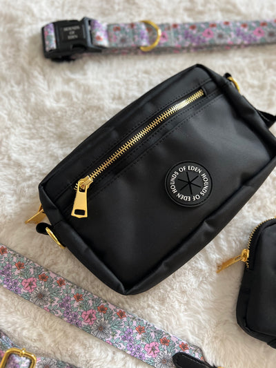 Ulti-Mate Dog Walking Bag - Black - Gold Hardware