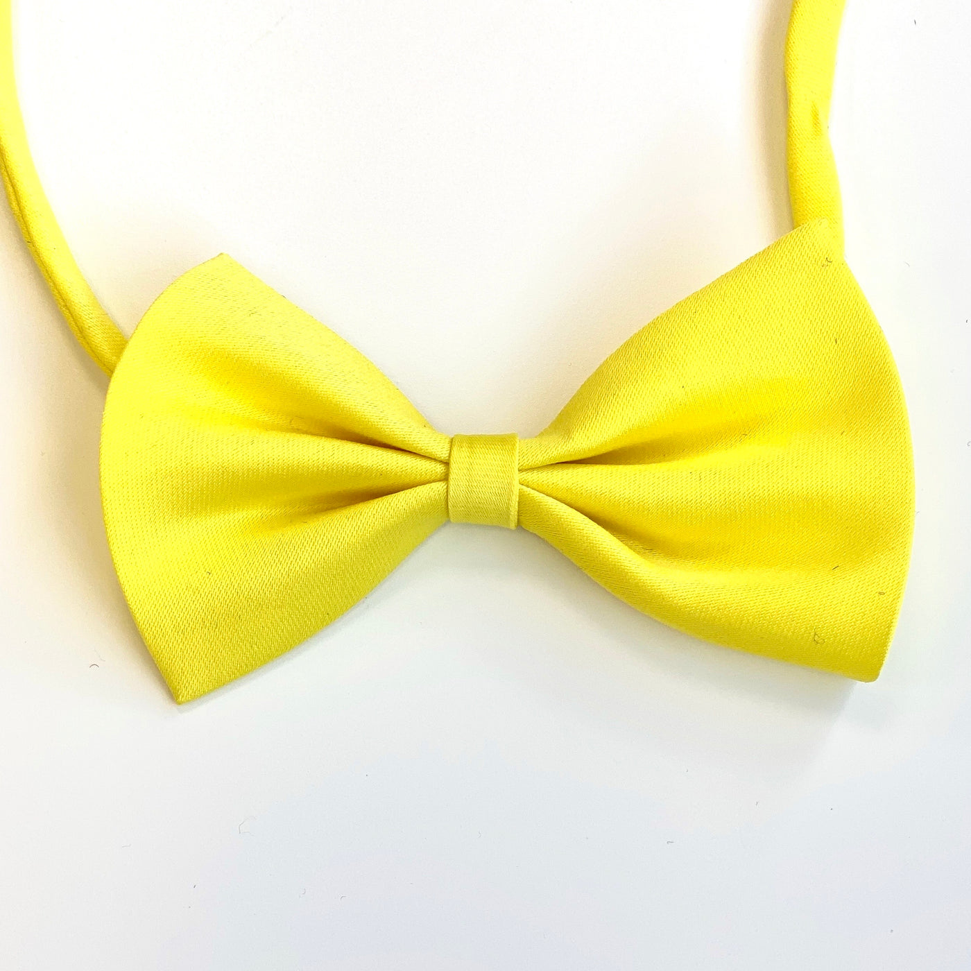 Lemon Satin Dog Bow Tie