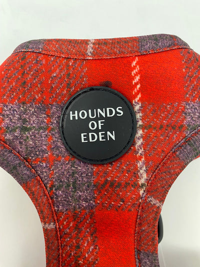 Outlet - XS 'SAMMI' - RED & GREY CHECK DOG HARNESS - 0012