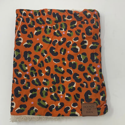 OUTLET-LARGE BURNT ORANGE LEOPARD DOG SNOOD-0163