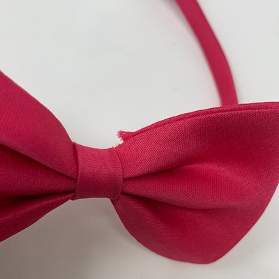 OUTLET-HOT PINK SATIN BOW TIE-0155