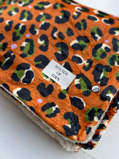 OUTLET - Burnt Orange Leopard Snuggle Blanket