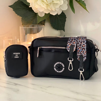 Ulti-Mate Dog Walking Bag - Black - Silver Hardware