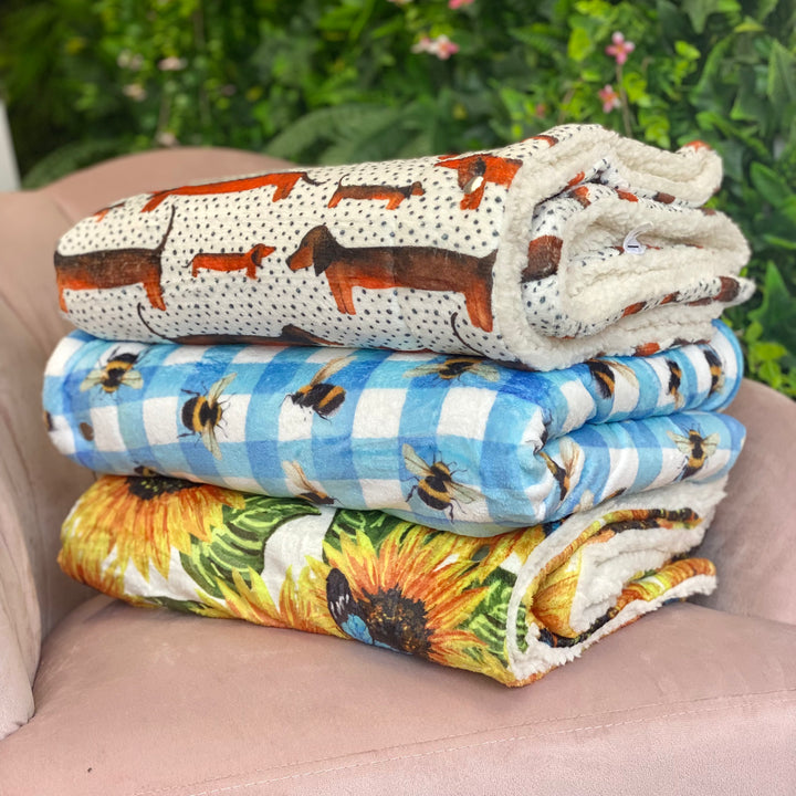 Sunflower Flutter Dog Snuggle Blanket