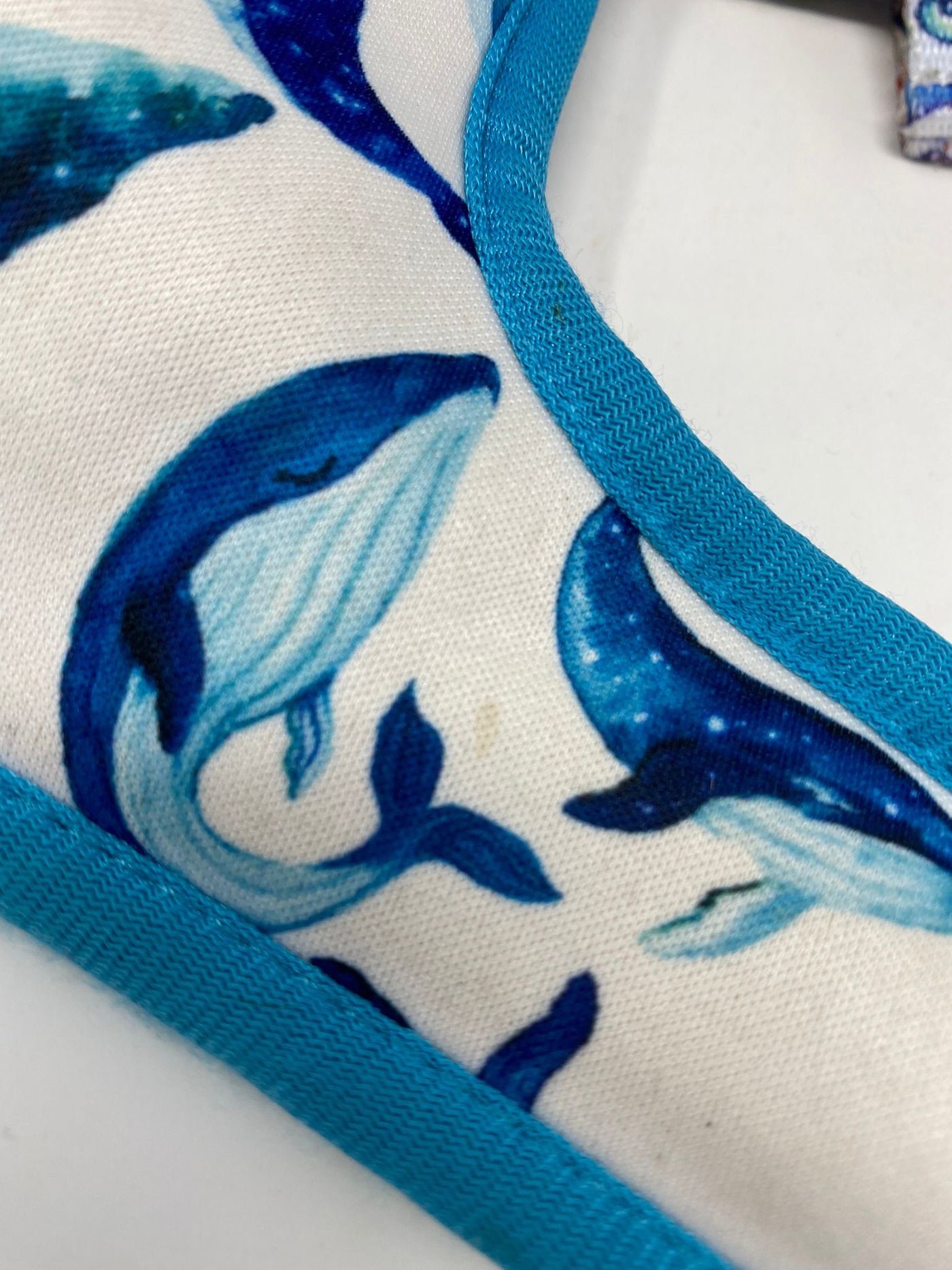 Outlet - MEDIUM 'WHALE OF A TIME' - SEA THEMED REVERSIBLE DOG HARNESS - 0052