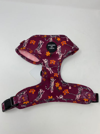 Outlet- LARGE 'TIGER LILY' - MAGENTA PINK TIGER PATTERN DOG HARNESS - 0014
