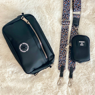 Ulti-Mate Dog Walking Bag - Black - Silver Hardware