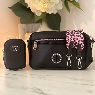 Ulti-Mate Dog Walking Bag - Black - Silver Hardware