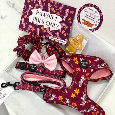 'Tiger Lily' - Magenta Pink Tiger Pattern Dog Harness