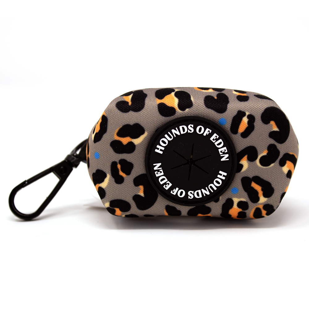 'Steel Leopard' - Khaki/Grey Poop Bag Holder