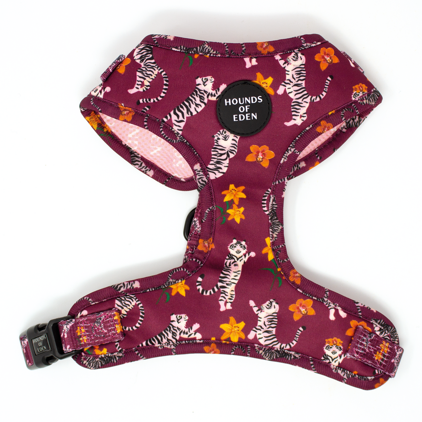 'Tiger Lily' - Magenta Pink Tiger Pattern Dog Harness
