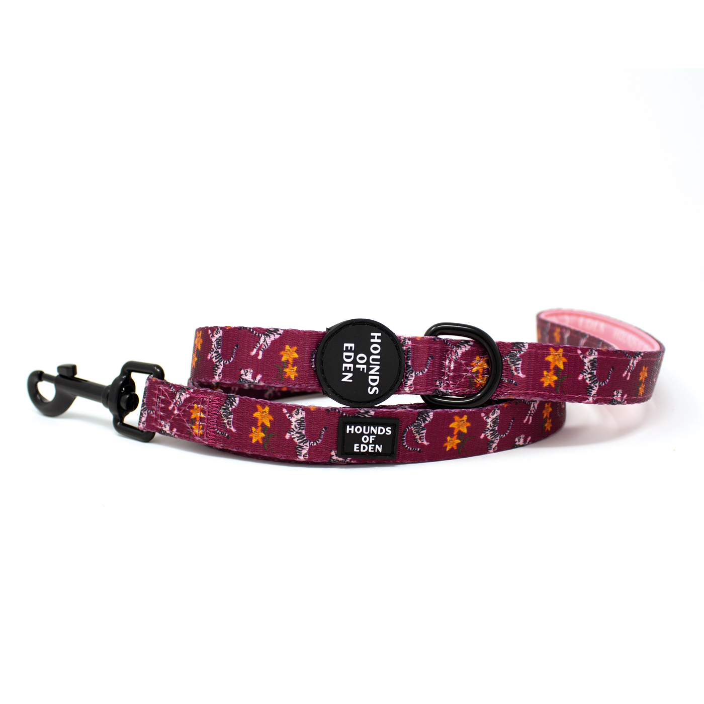 'Tiger Lily' - Magenta Pink Tiger Pattern Dog Lead