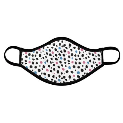 'Spot the Dog' - Black, Blue & Pink Spotted Face Mask